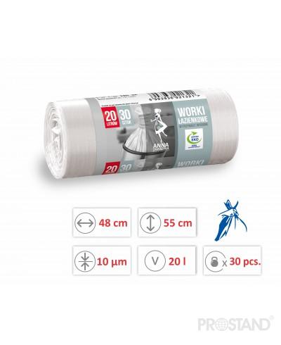 Пакеты для мусора 20л. 30 шт. WNS-1321 AZ белые