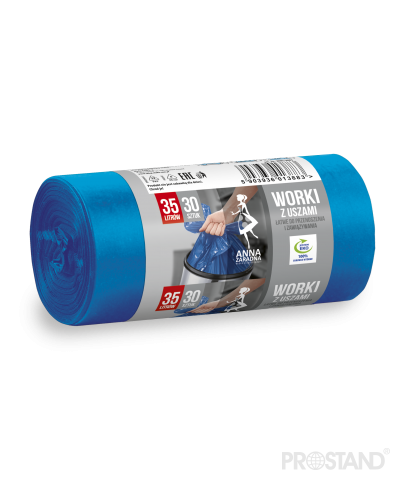 Pungi p/u gunoi cu urechi 35 L. 30 buc. WNS-3883 AZ albastre