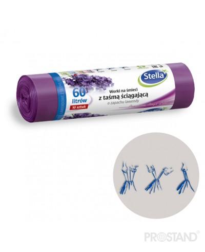 Pungi p/u gunoi cu legatura 60 L 10 buc. lavanda WNS-9909