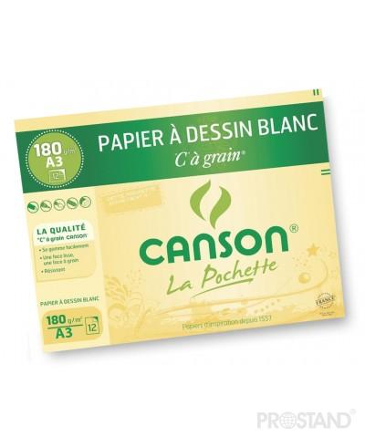Папка для рисования A3 180 gr акварельная CANSON 12 листов, кремовые 77188 1/10/50