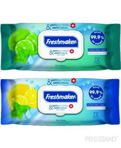 Салфетки влажные Freshmaker Antibacterial 72шт С КРЫШКОЙ
