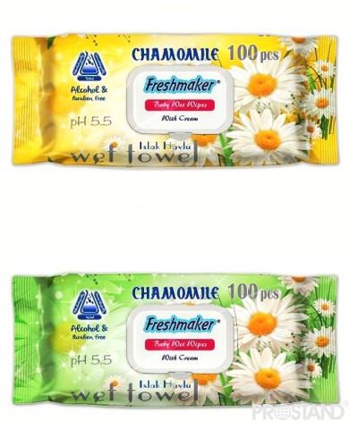 Салфетки влажные Freshmaker Camomile/Daisy 100шт С КРЫШКОЙ