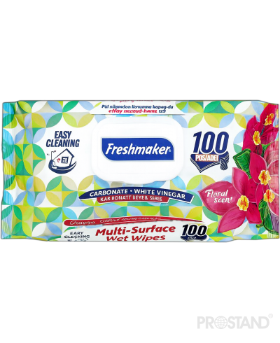 Servetele umede Freshmaker ECO Multi-Surface 100 buc Floral cu capac