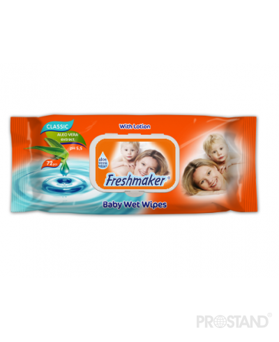 Салфетки влажные Freshmaker Baby Extra/Classic (orange) 72шт. С КРЫШКОЙ