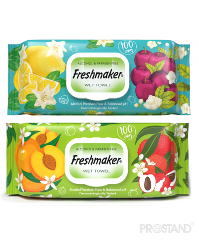 Салфетки влажные Freshmaker Fructe 100шт С КРЫШКОЙ