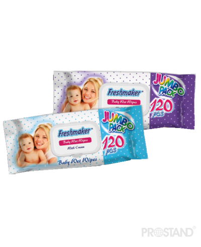 Салфетки влажные Freshmaker Jumbo pack 120шт С КРЫШКОЙ 1/24