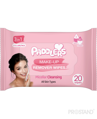 Салфетки влажные Paddlers Make-up Remover 20 штук /12/48