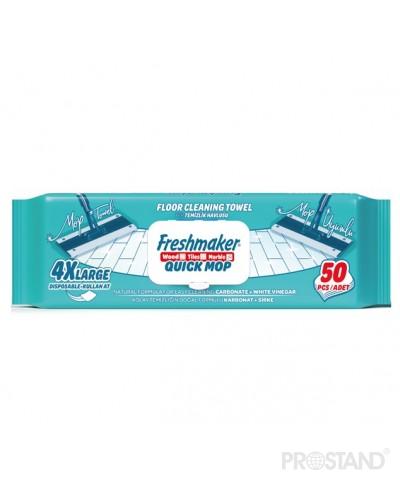Салфетки влажные для пола Freshmaker Quick MOP XL (21*34) 50шт сода+уксус С КРЫШКОЙ 1/12