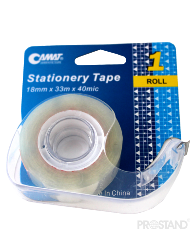 Лента клейкая (скотч) CAMAT в блистере с диспенсером 18мм*33м*40mc K18/33/40 01STGK01HN