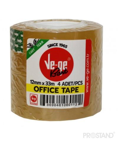 Лента клейкая (скотч) VE-GE 12мм*33м*40mc упавковка 4 рулона
