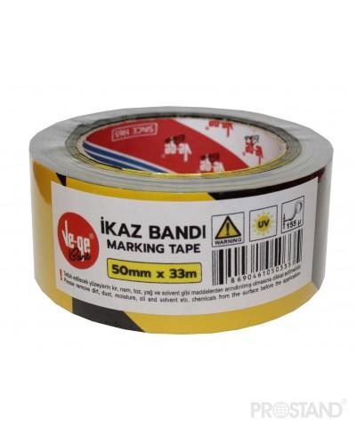 Лента клейкая (скотч) VE-GE для разметки черно-желтый 50mm*33м*155мк