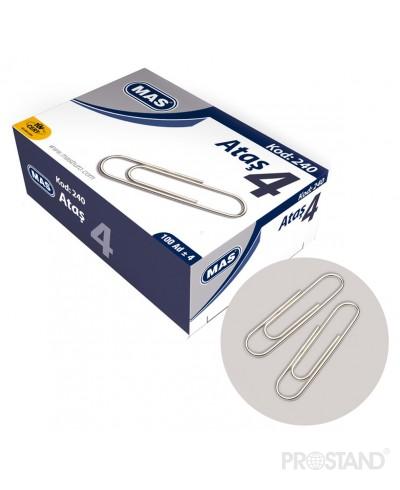 Скрепка никелированная №4 32мм MAS (240) 100 шт /288