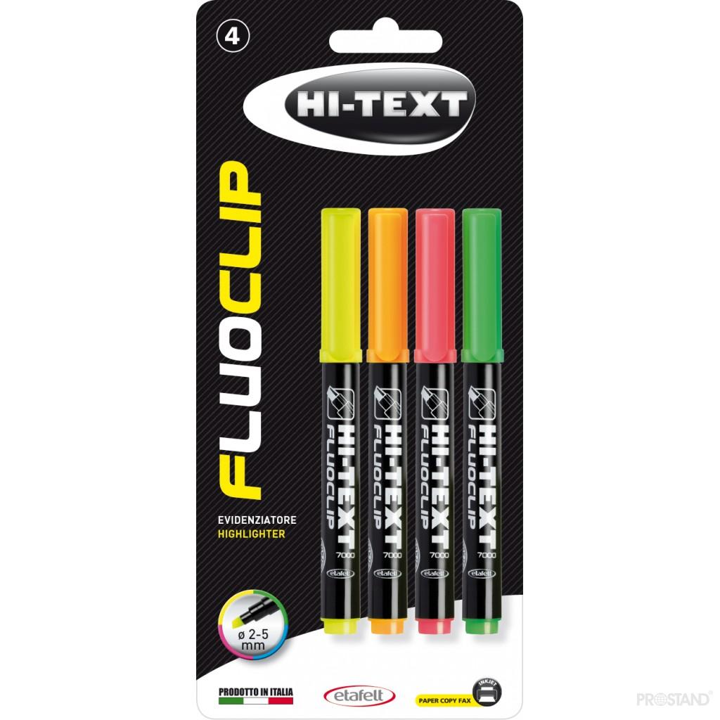 Набор текстовыделителей 4шт в блистере  hi-text fluoclip 7000  27000hf004bl     /24 Thumbnail 1